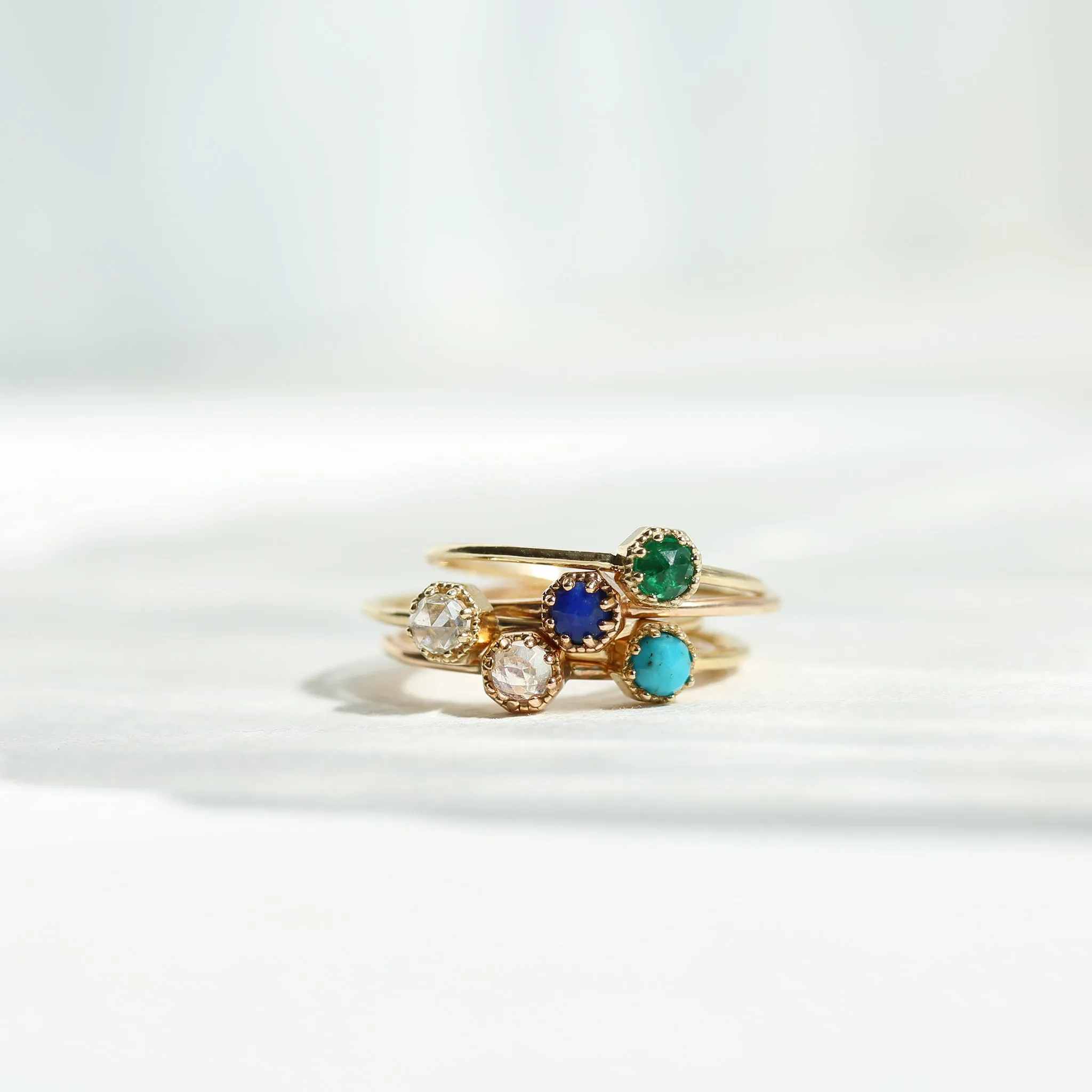 Petite Crown Bezel Diamond Ring