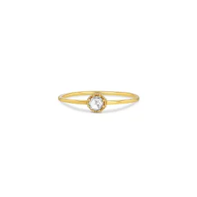 Petite Crown Bezel Diamond Ring