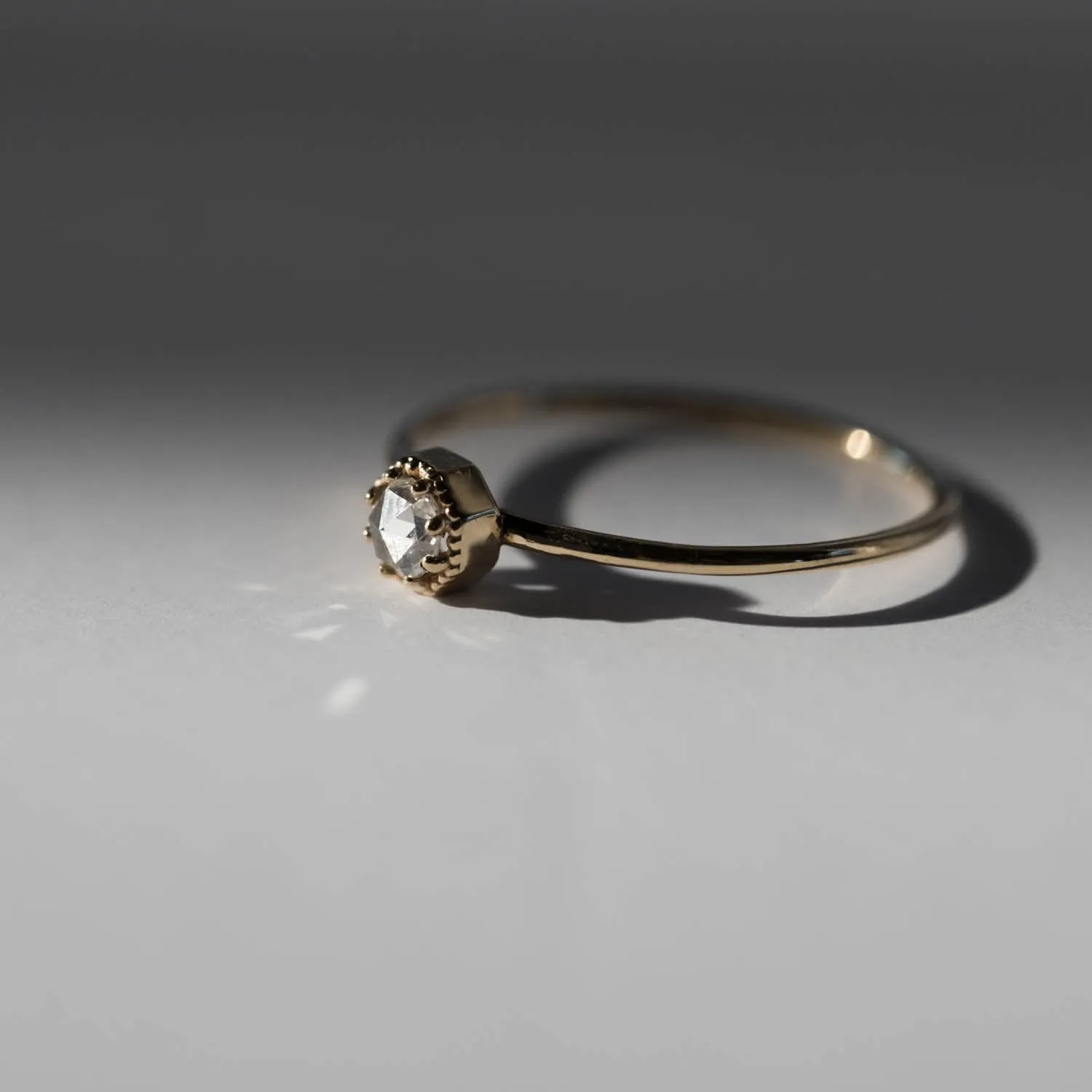 Petite Crown Bezel Diamond Ring