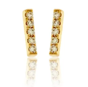 Petite Diamond Bar Stud Earrings