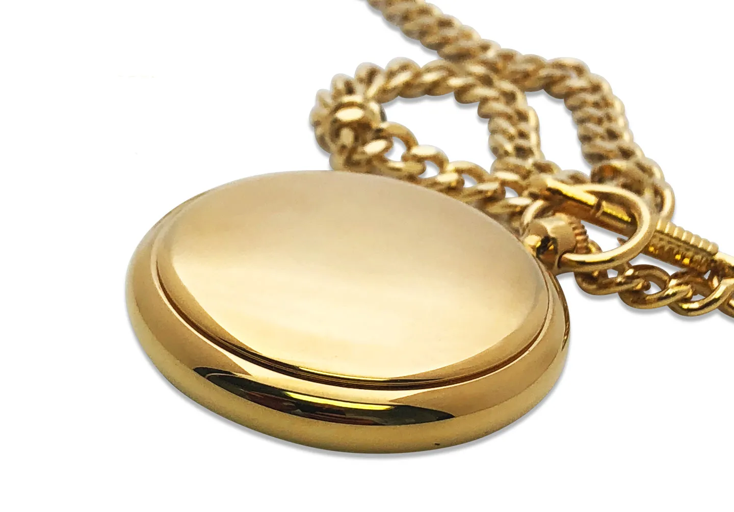 Peugeot Men's 14Kt Gold Plated Vintage Pocket Watch with Chain,