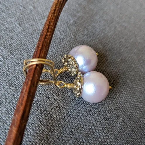 Pink Edison Pearl Earrings