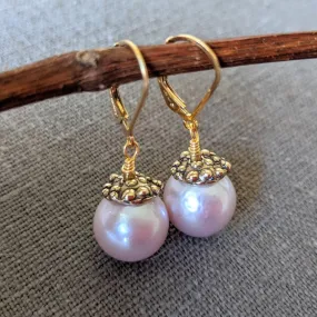 Pink Edison Pearl Earrings