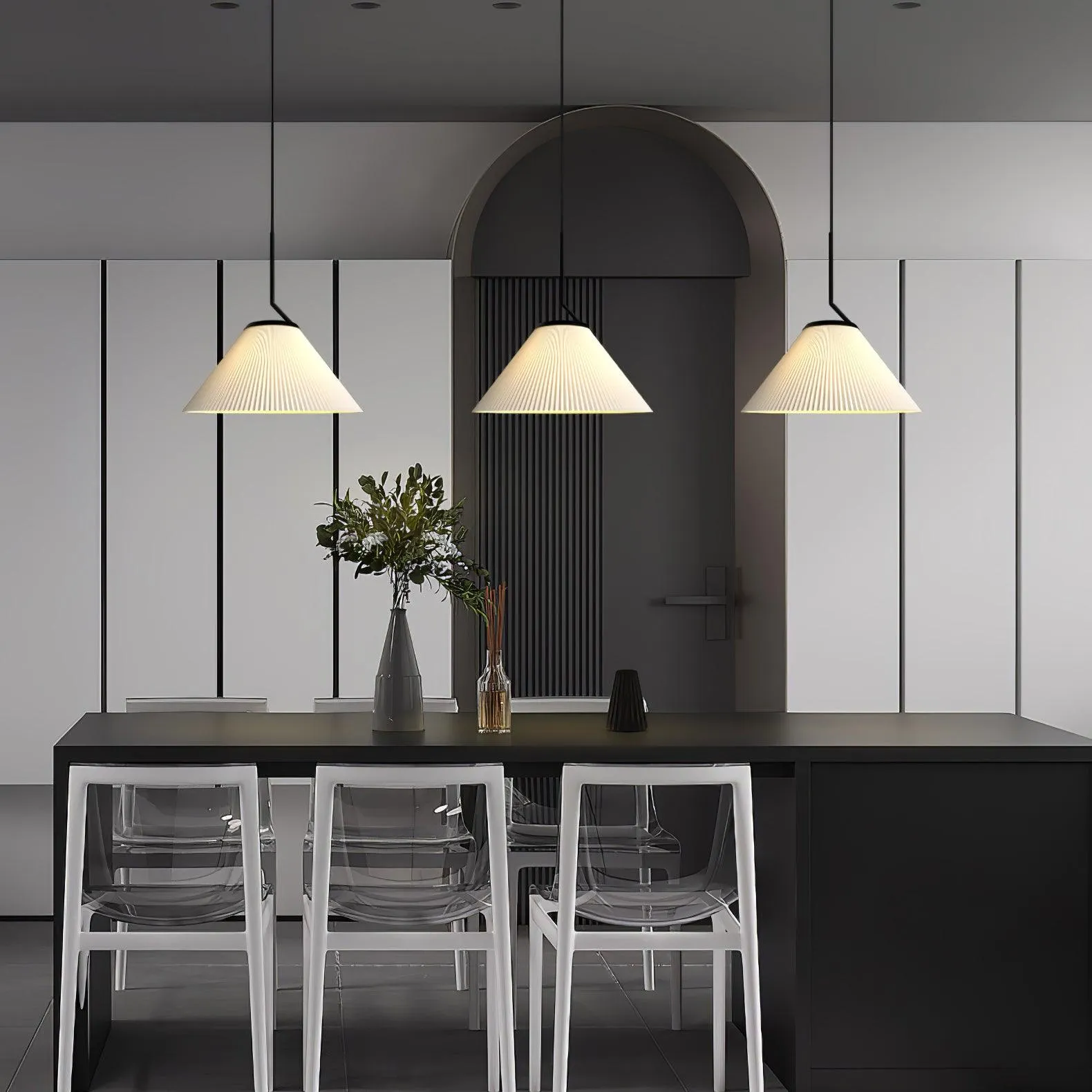 Pleated Skirt Pendant Light
