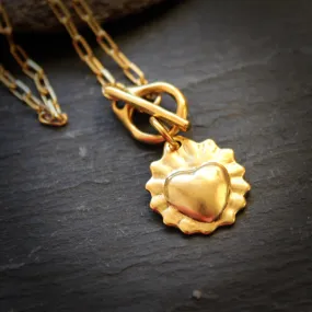 Radiant Heart Necklace in Gold Plate