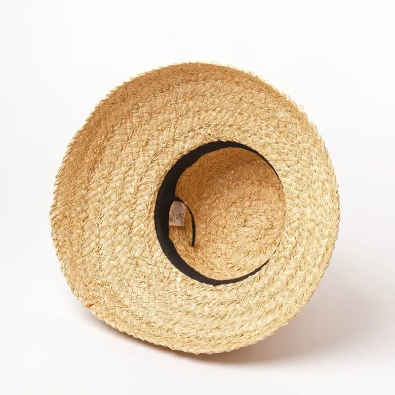 Raffia Bucket Hat With Wrap-Around Brim