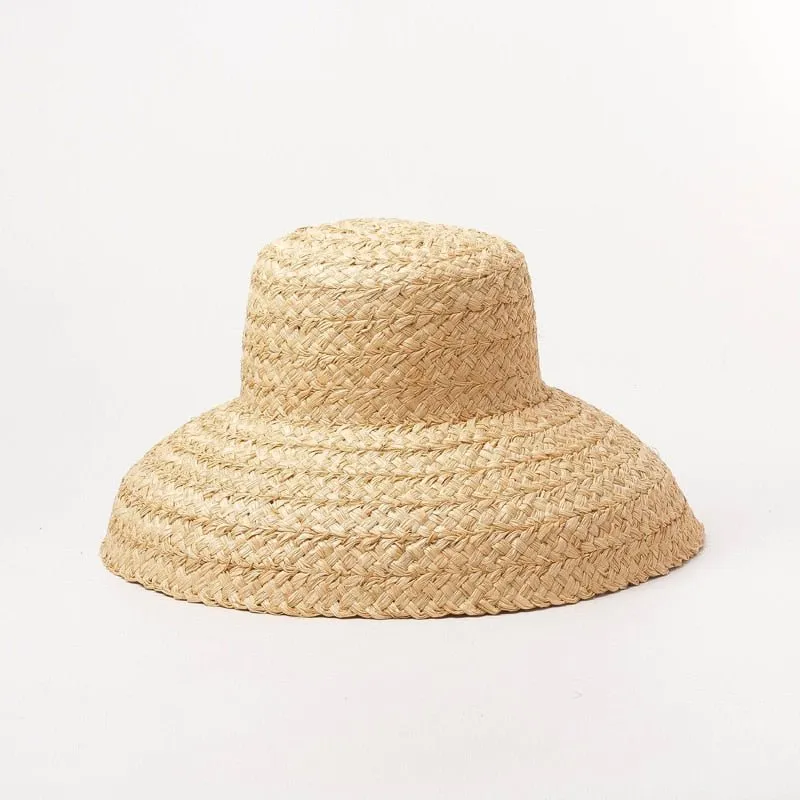 Raffia Bucket Hat With Wrap-Around Brim