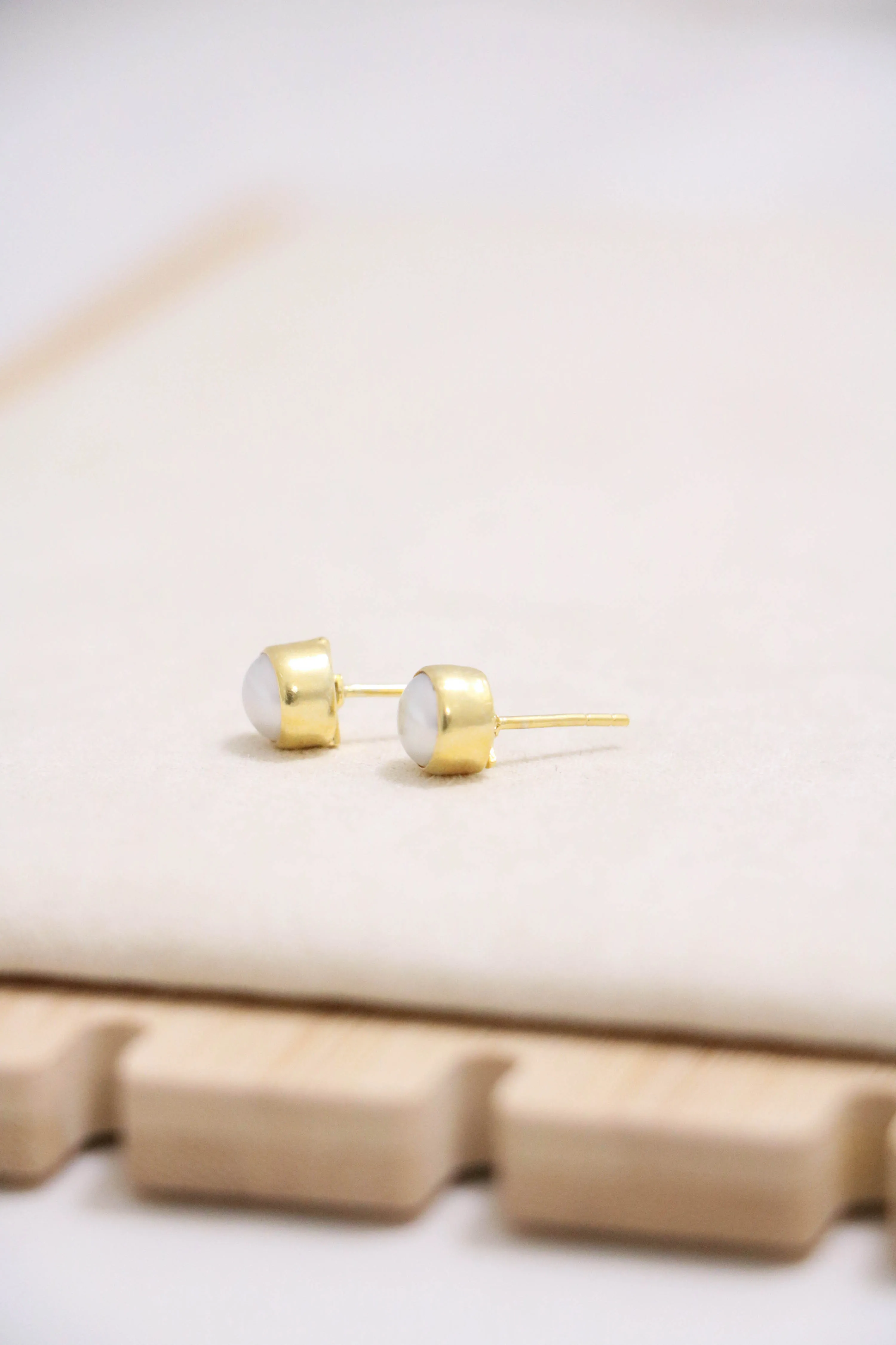 raw gemstone nugget earrings { gold }