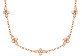 Rose Gold Station Diamond Necklace
