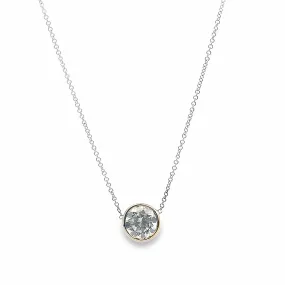 Round Diamond Solitaire Bezel Necklace
