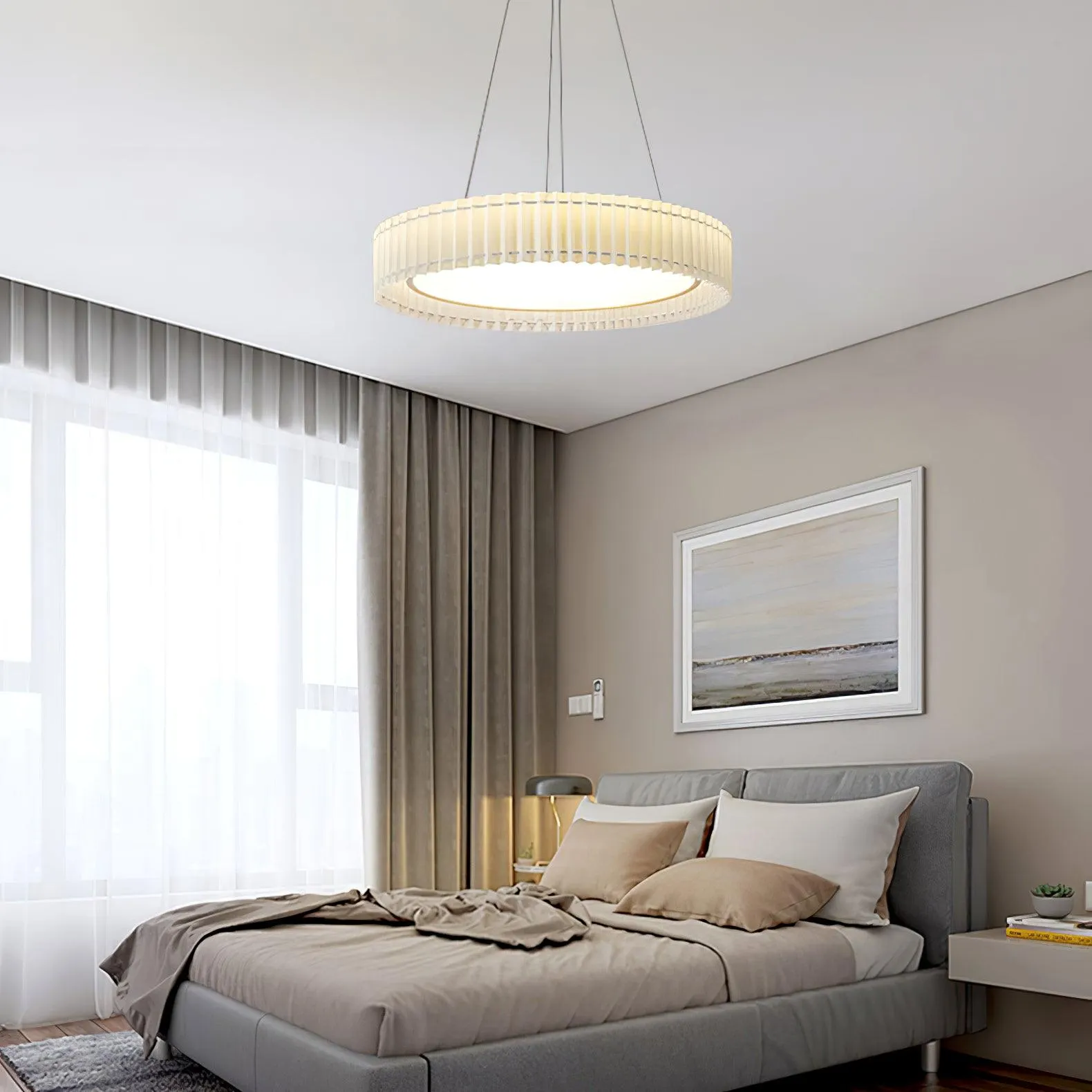 Round Pleated Pendant Lamp