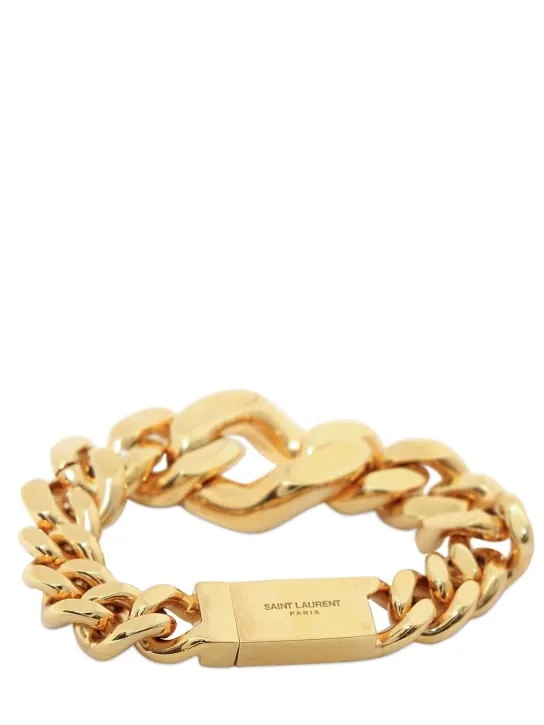 Saint Laurent   Brass oversize curb chain bracelet 