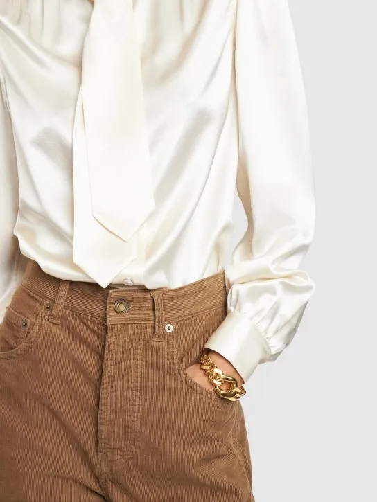 Saint Laurent   Brass oversize curb chain bracelet 