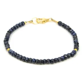 Sapphire Bracelet with Gold Filled Trigger Clasp