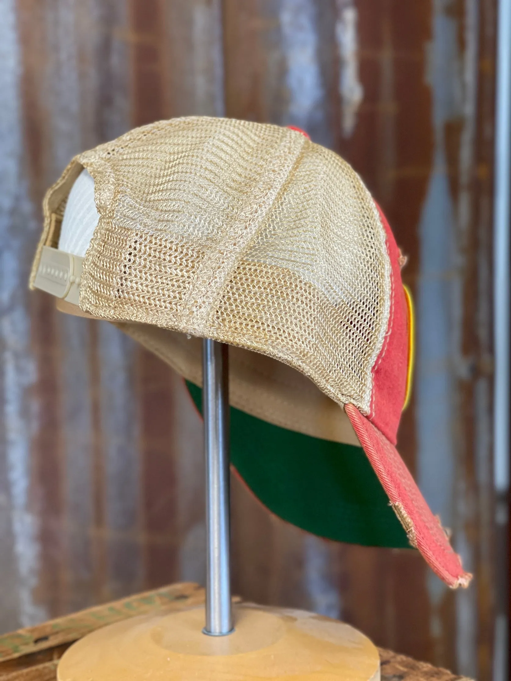 Schmidt Beer SNOWMOBILE hat- Distressed Red Snapback