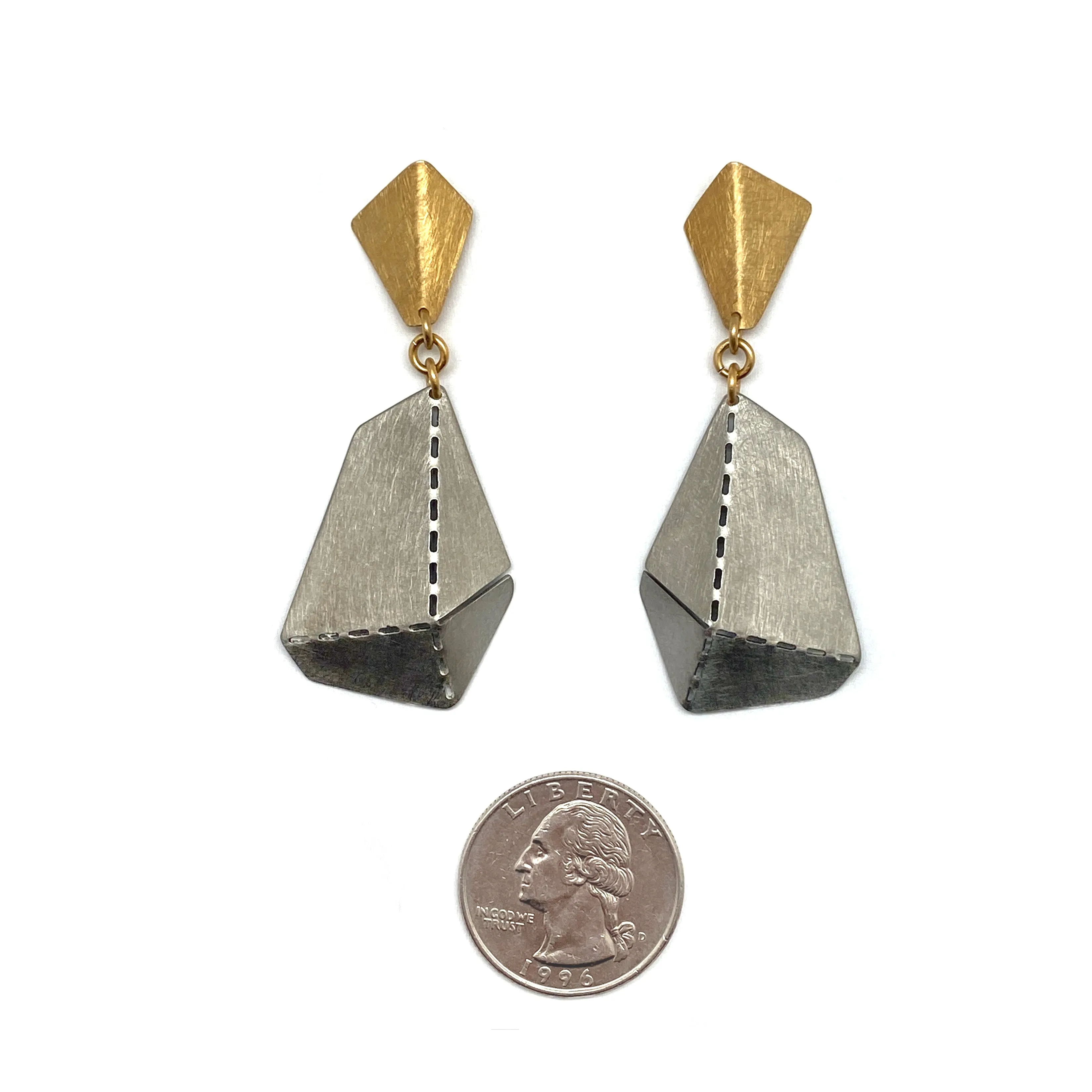 Short Origami Earrings - Gold