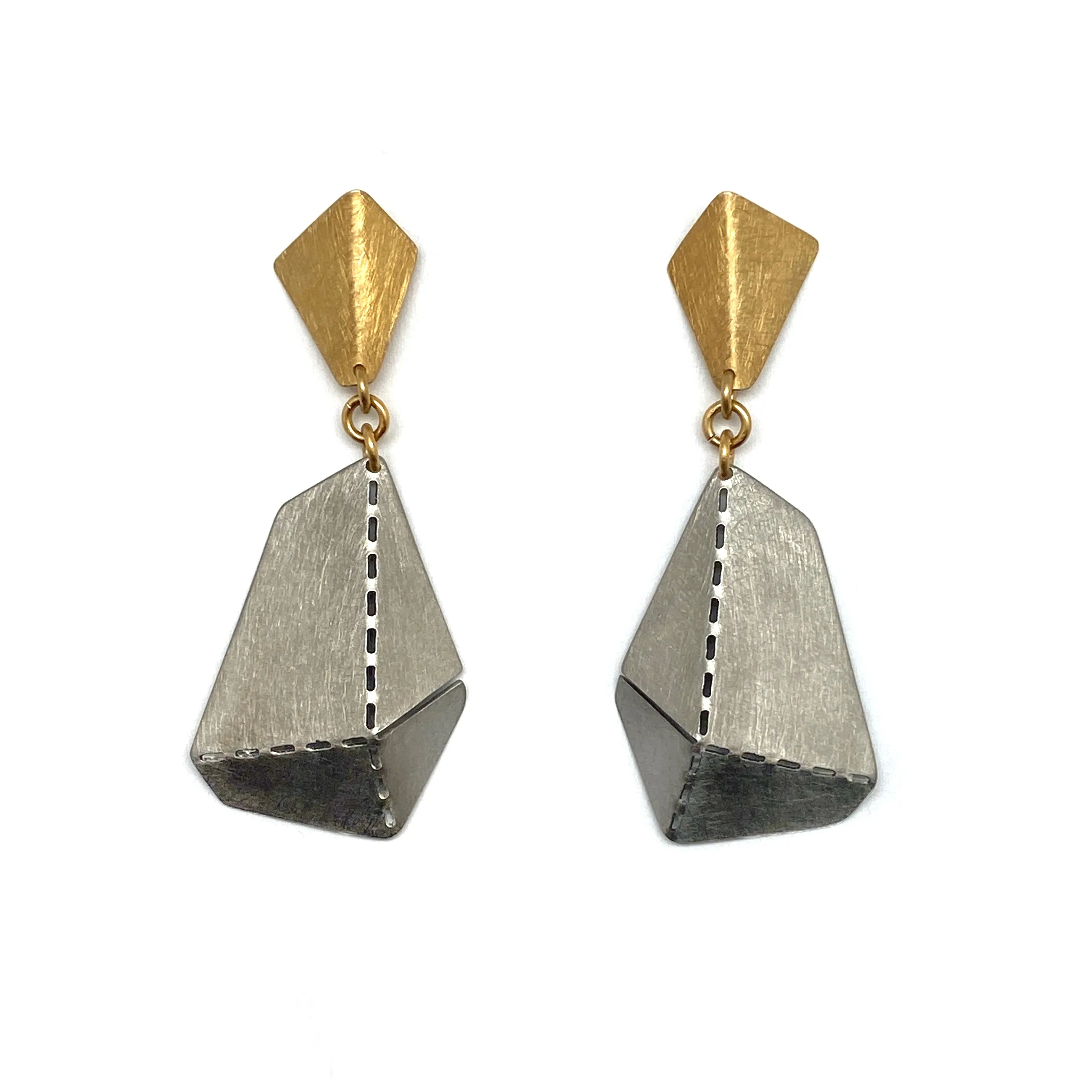 Short Origami Earrings - Gold