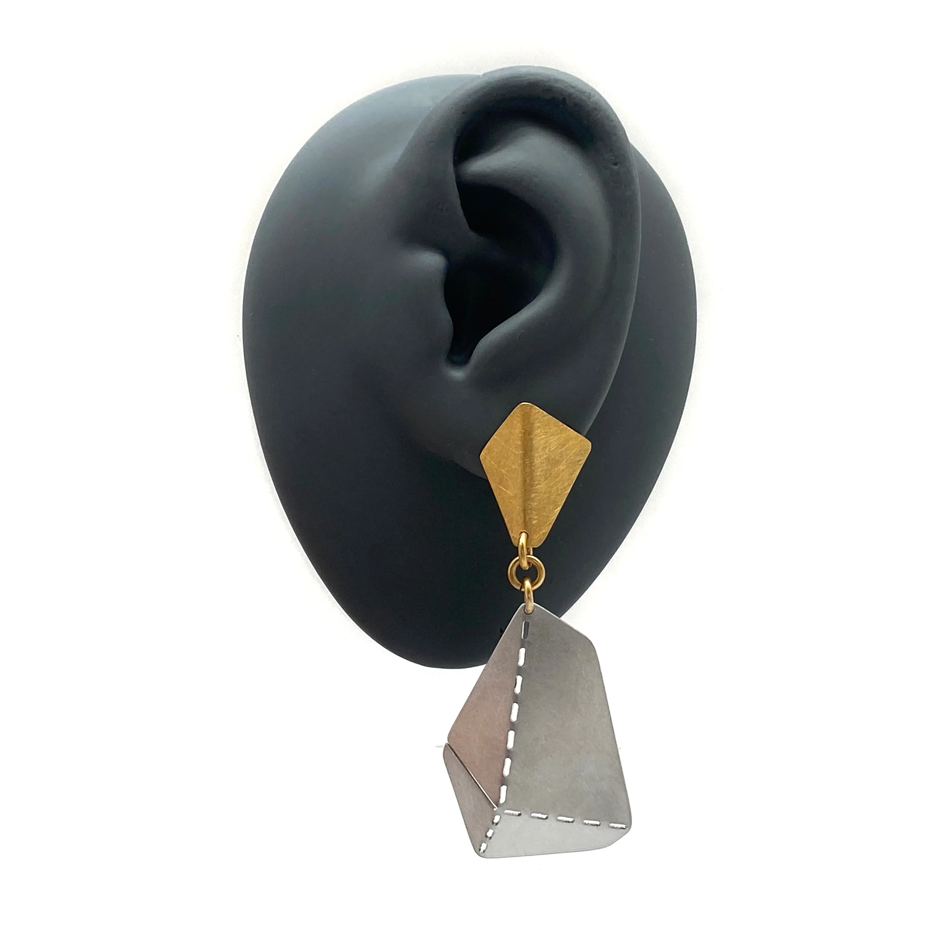 Short Origami Earrings - Gold