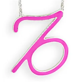 Silver Brass Chain Pendant with Epoxy in Rose for Women Style SNK04PINK