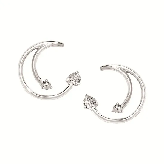 Silver Diamond Earrings