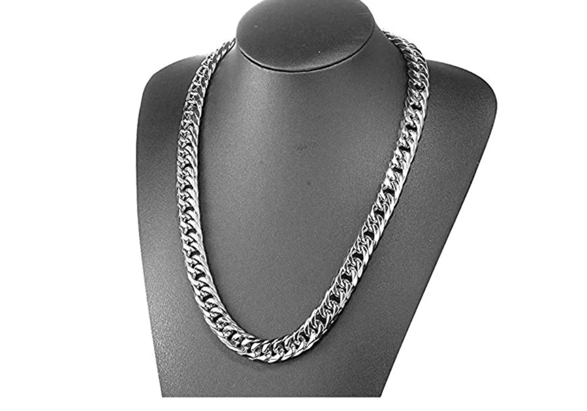 Silver Miami Cuban Link Curb Chain Hip Hop Jewelry Necklace Stainless Steel 16MM 24in.