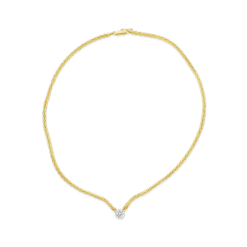Single Diamond & Gold Necklace