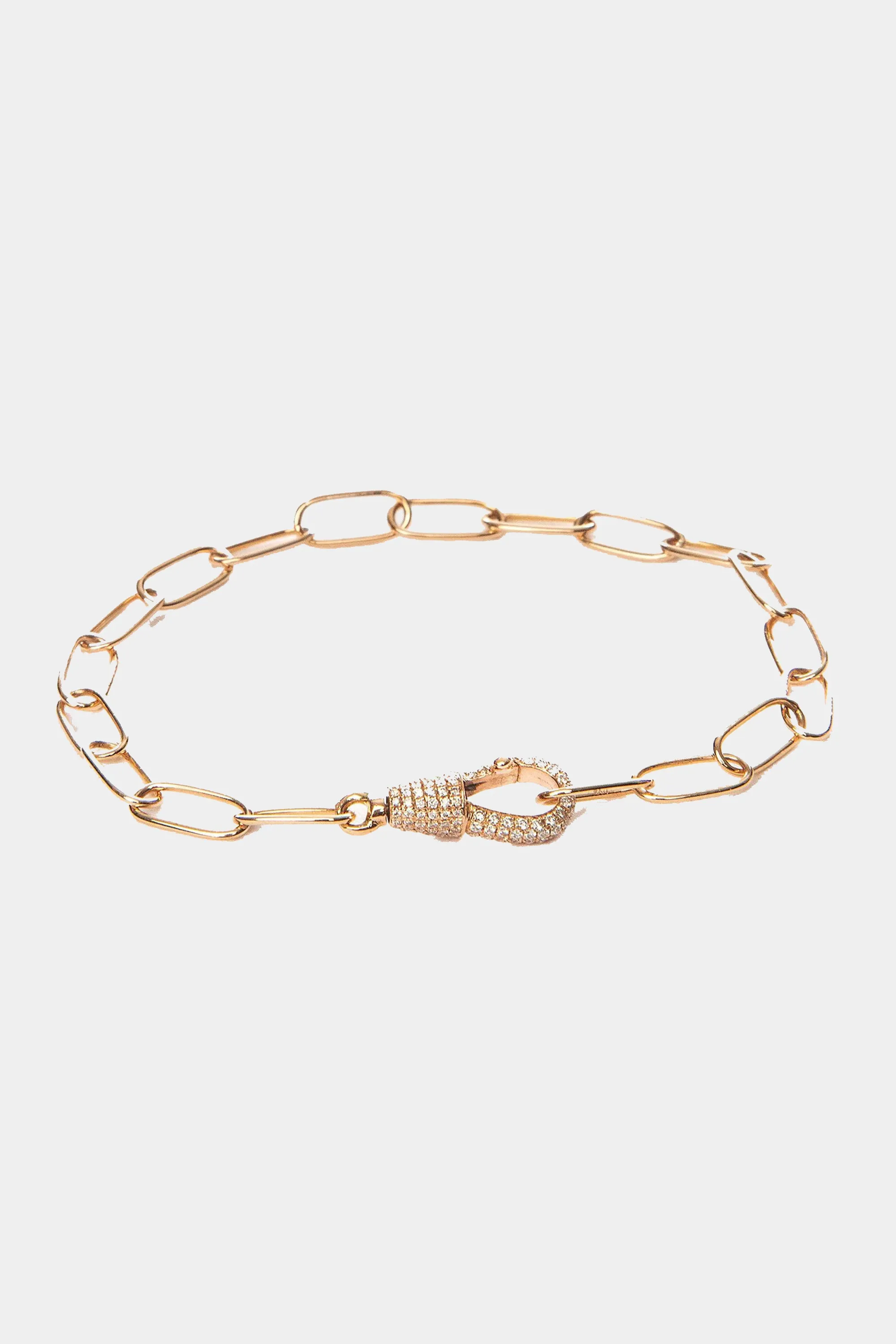 Small Diamond Hook Bracelet, Yellow Gold