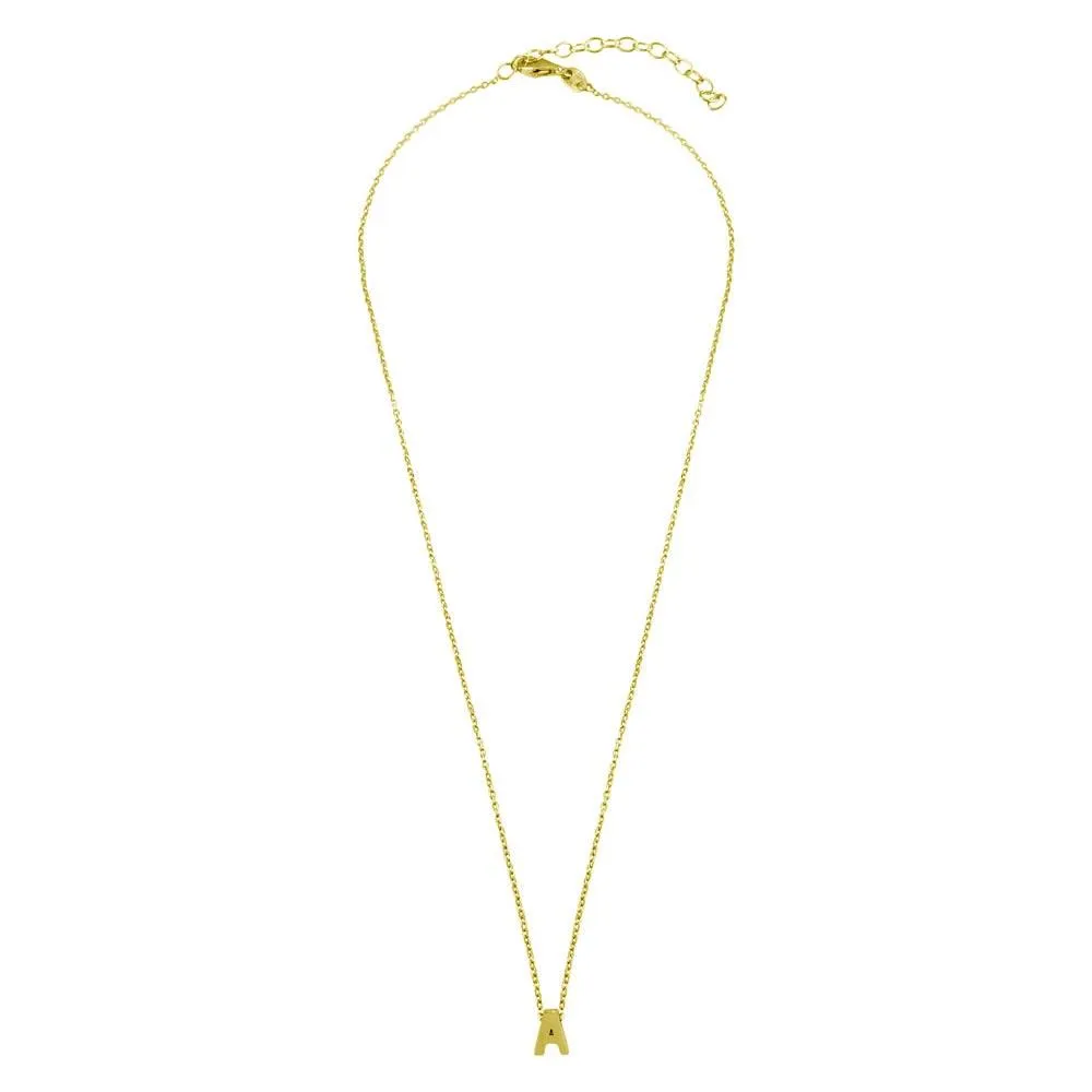 Small Initial A Necklace (Silver)