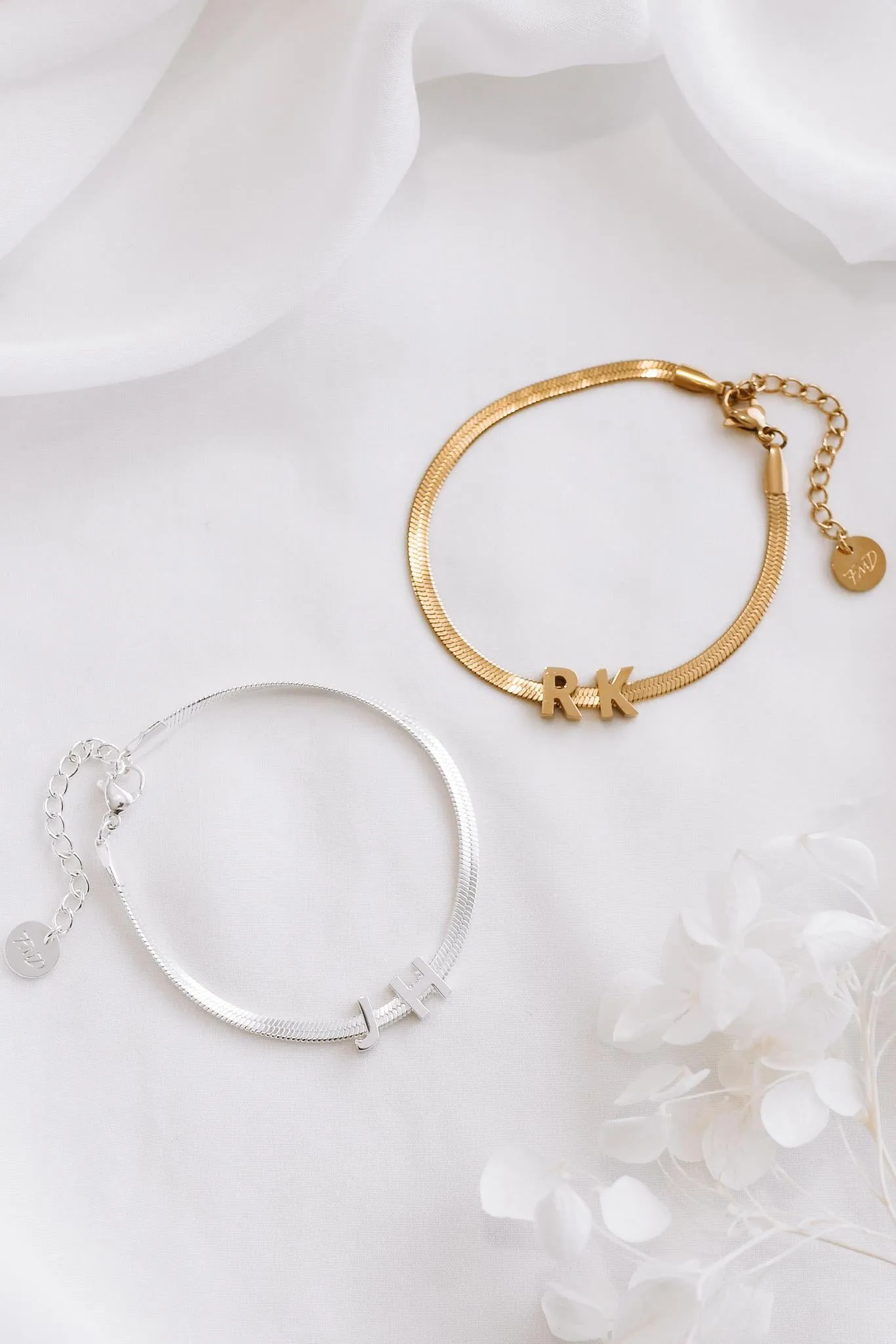 Solene - Stainless Steel Gold or Silver Initial Bracelet