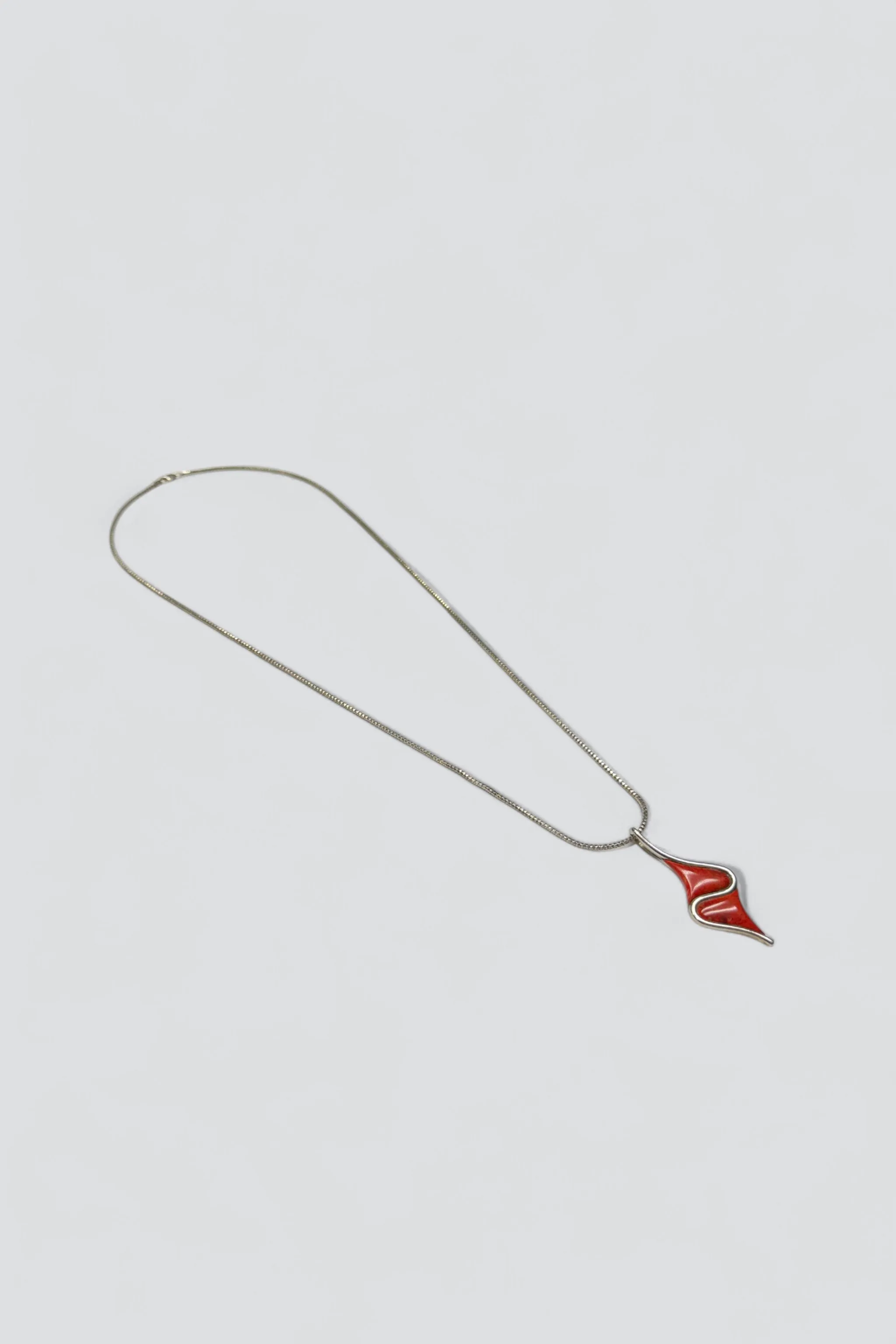 Sterling Silver Coral Swirl Pendant Necklace