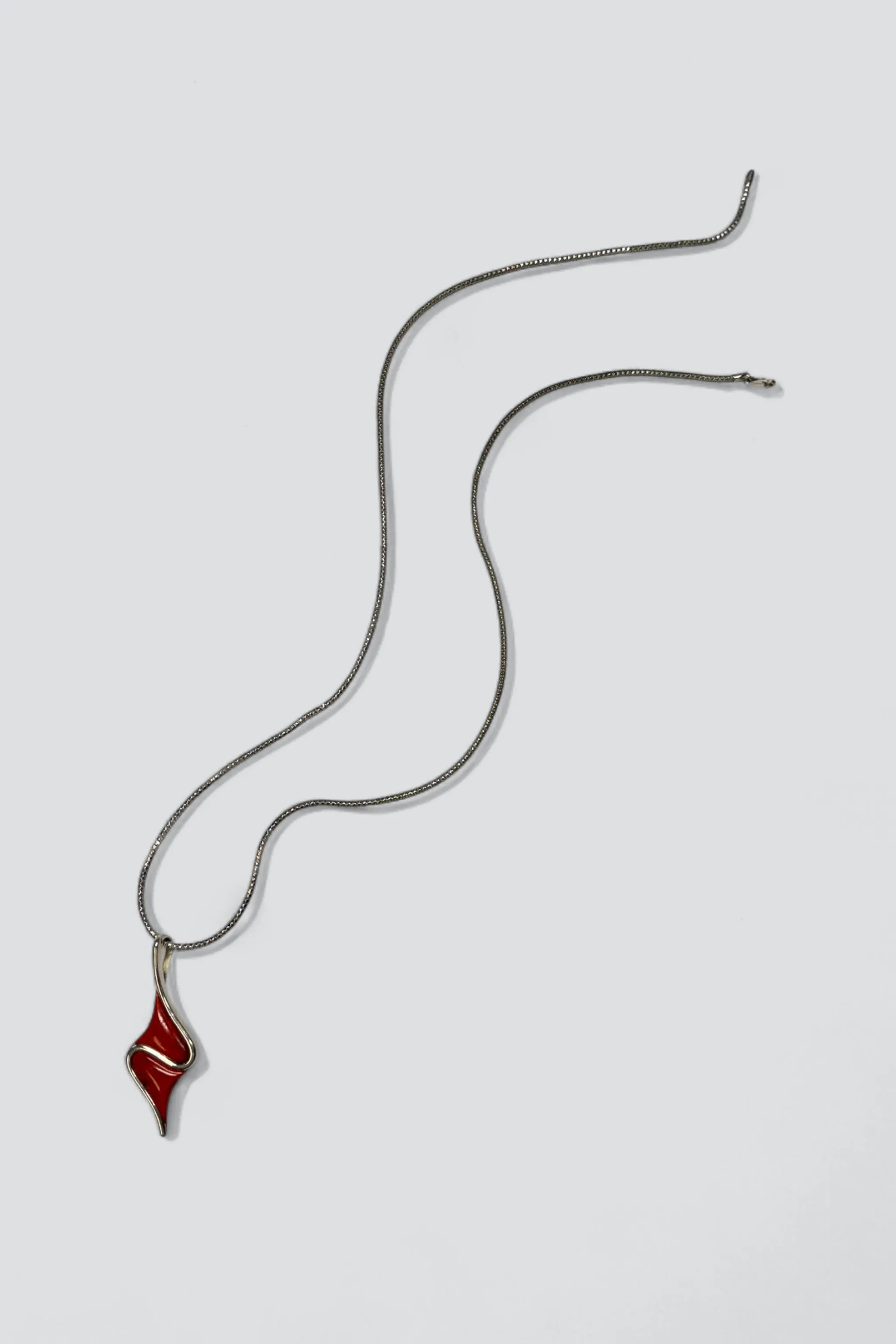 Sterling Silver Coral Swirl Pendant Necklace