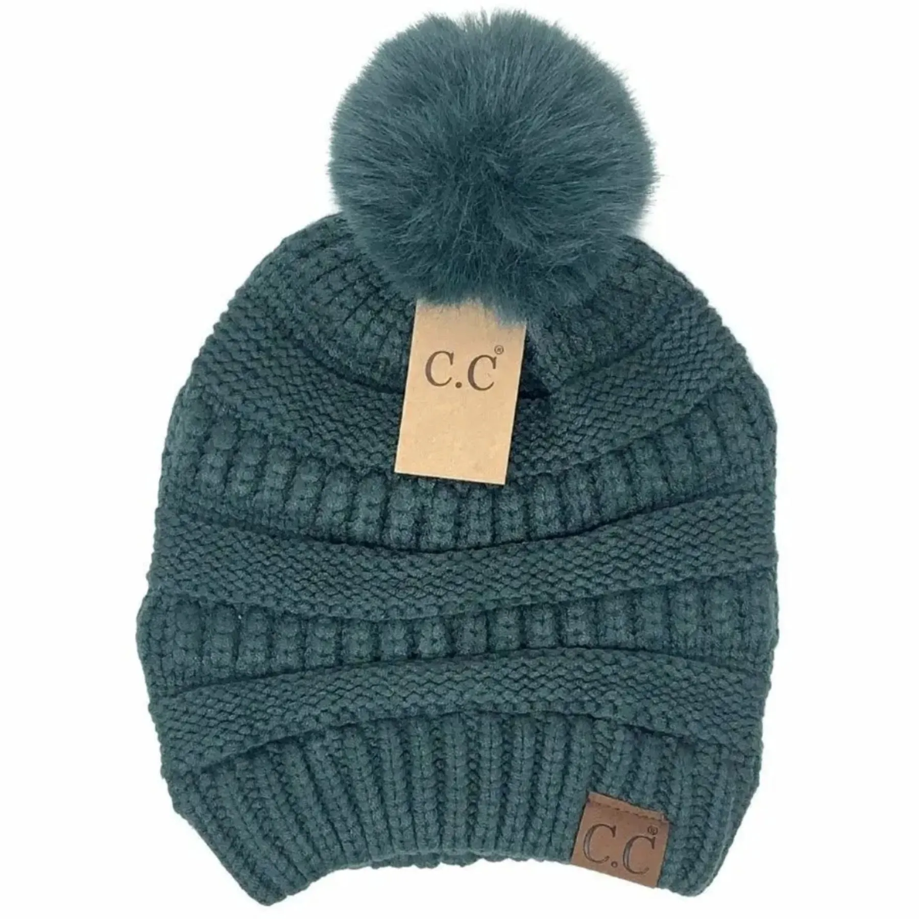 Super Soft Matching Fur Pom C.C Beanie