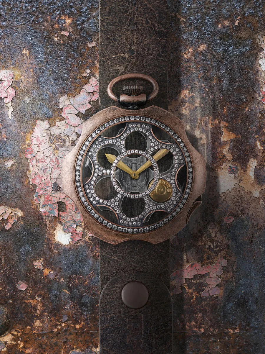 TAMBOORO Men’s Watch TATTOO Dirty Bronze ZIRCONIA TB-101-BR-ZW-SL-CP