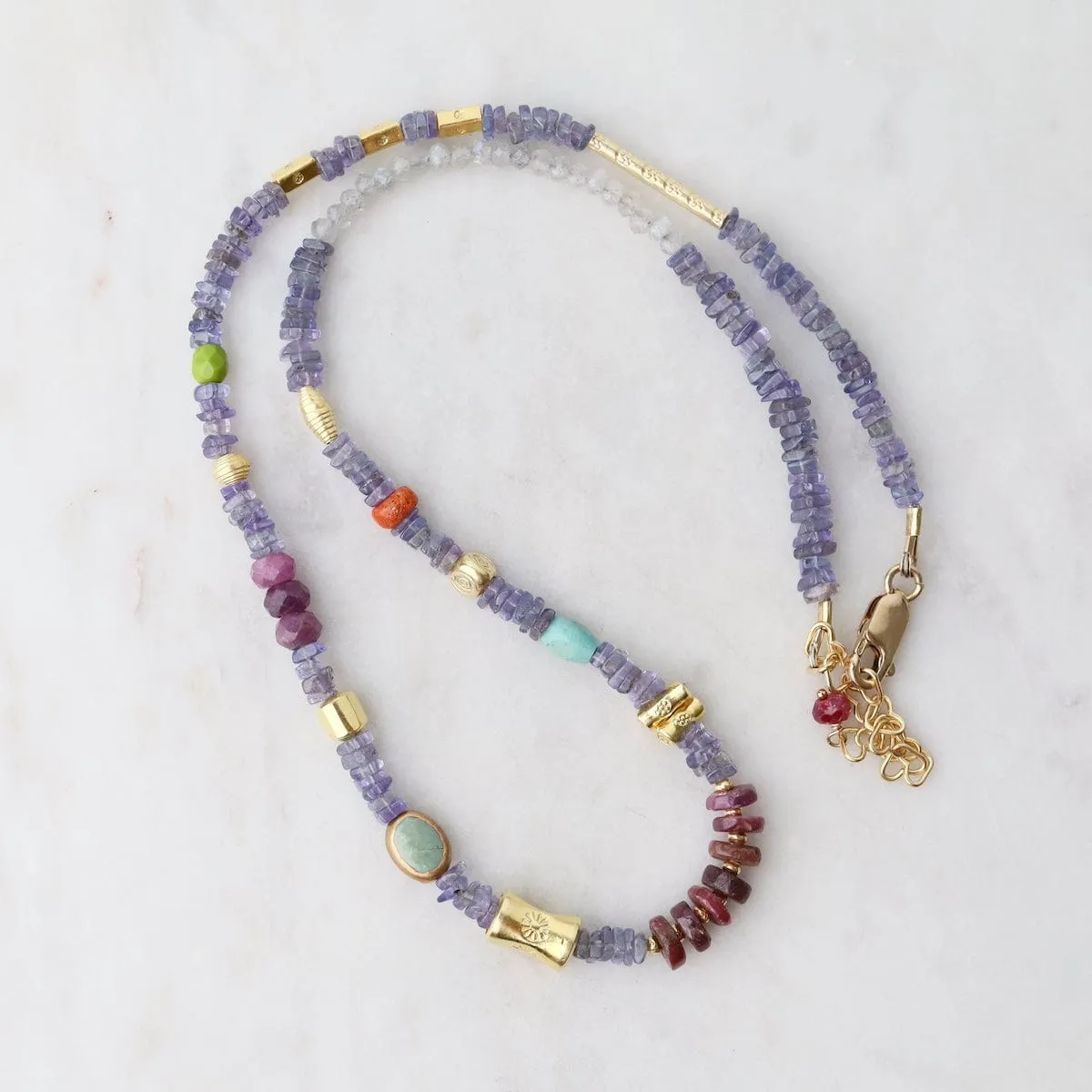 Tanzanite Square Great Barrier Reef Necklace