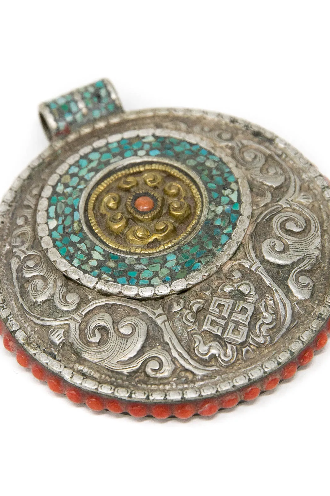 Tibetan Ornament Silver Hand Crafted Pendant
