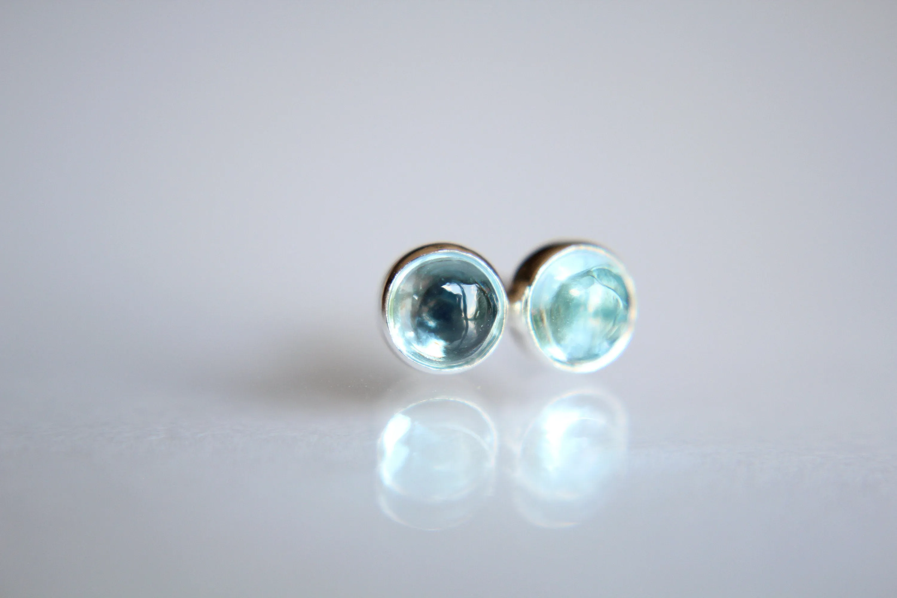Topaz Gemstone Earrings, Earrings, Sterling Earrings, Post Earrings, Blue Post Earrings, Small Earrings, Minimalist Earrings, Post Earrings