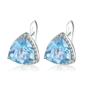 Topaz Triangle Silver Studs for Women
