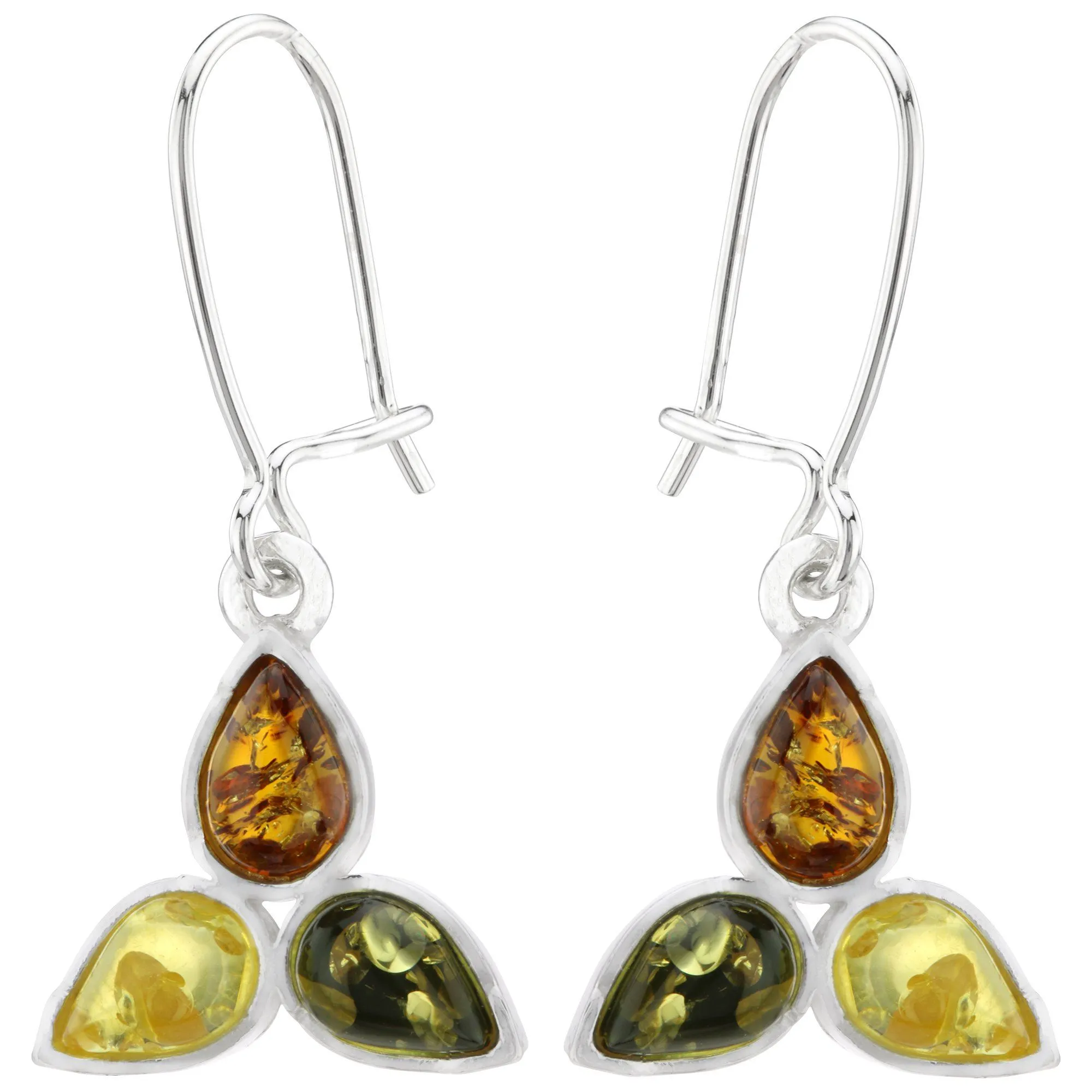 Trinity Amber & Sterling Earrings