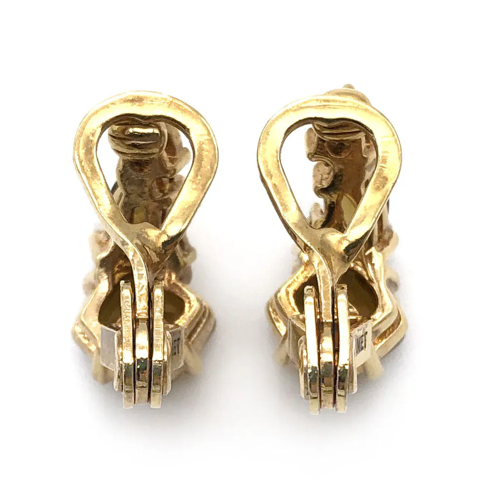 【USA輸入】ヴィンテージ モネ アンバー ラインストーン イヤリング/Vintage MONET Amber Rhinestones Clip On Earrings