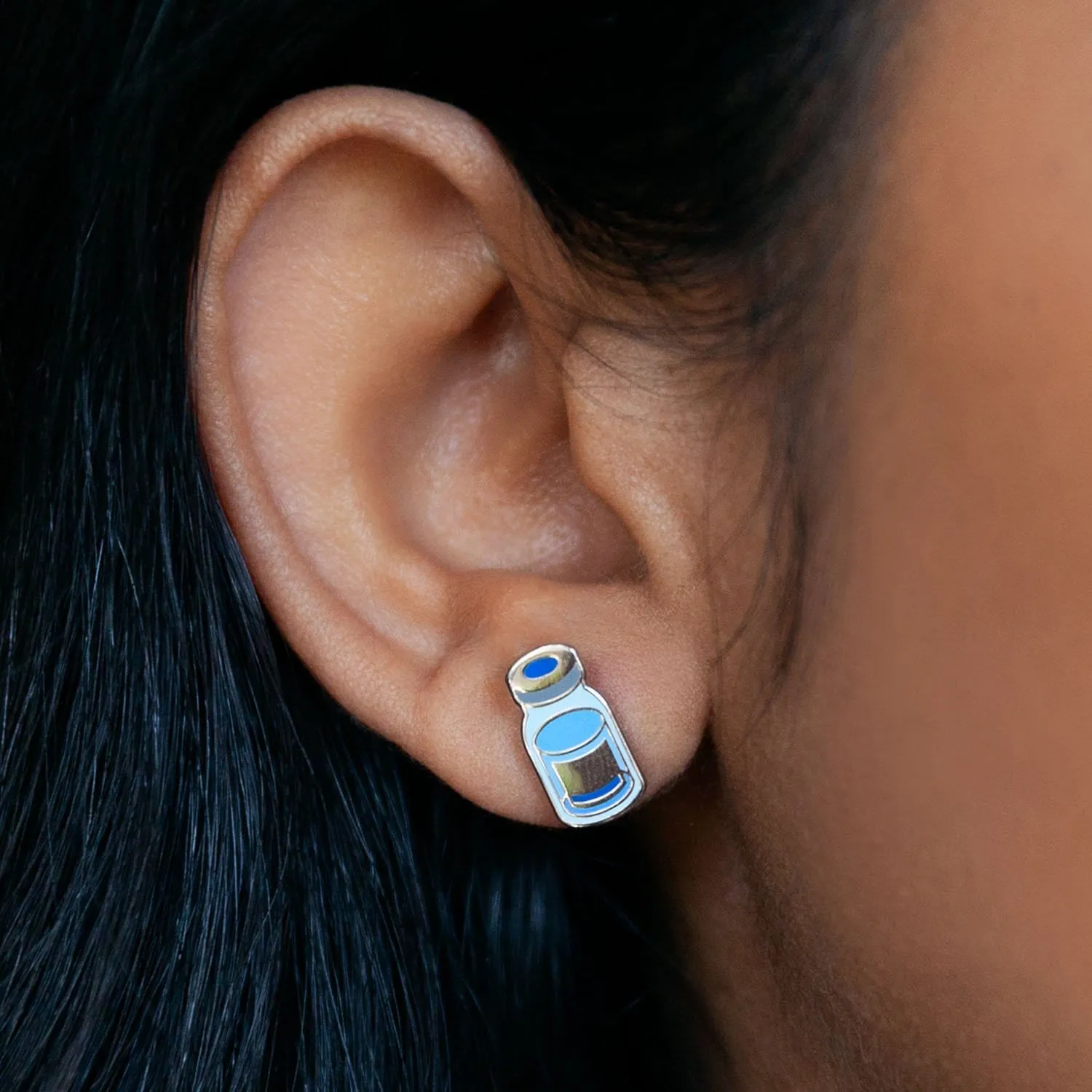 Vaccine Syringe and Vial (mixed set) Post Earrings