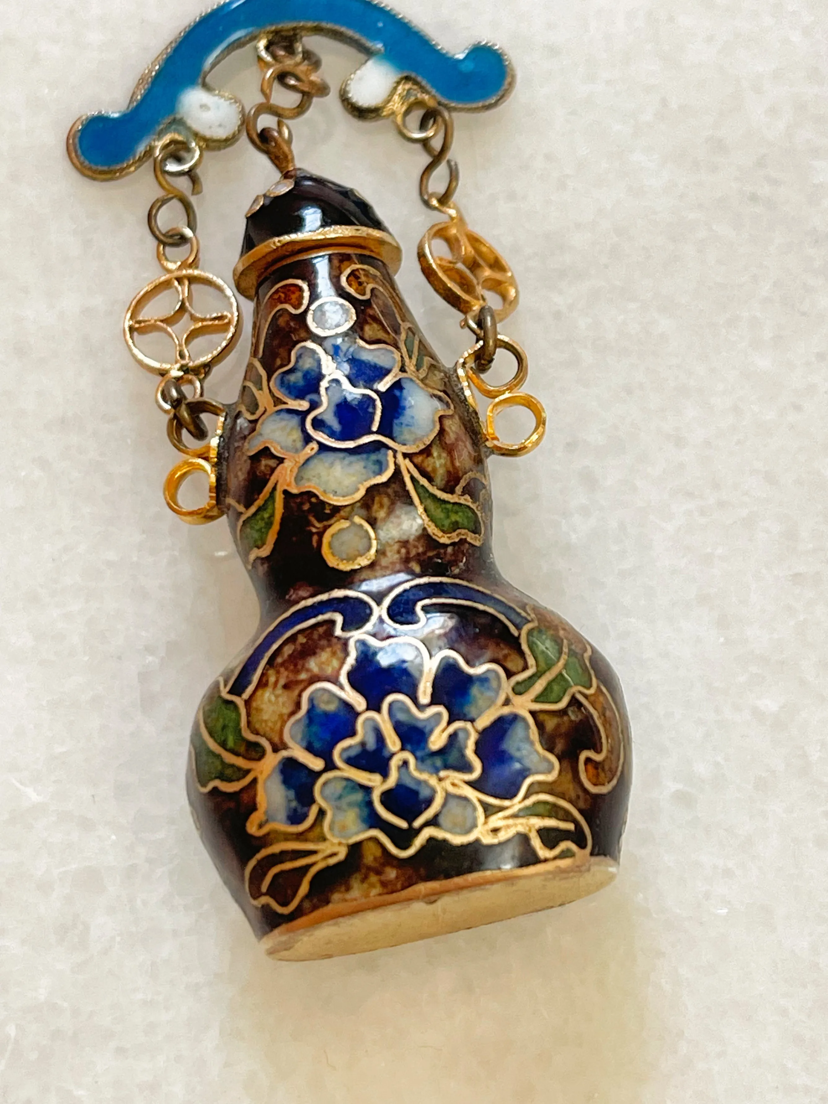 Vintage Chinese Cloisonné Vessel Pendant