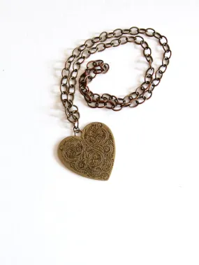 vintage heart pendant necklace
