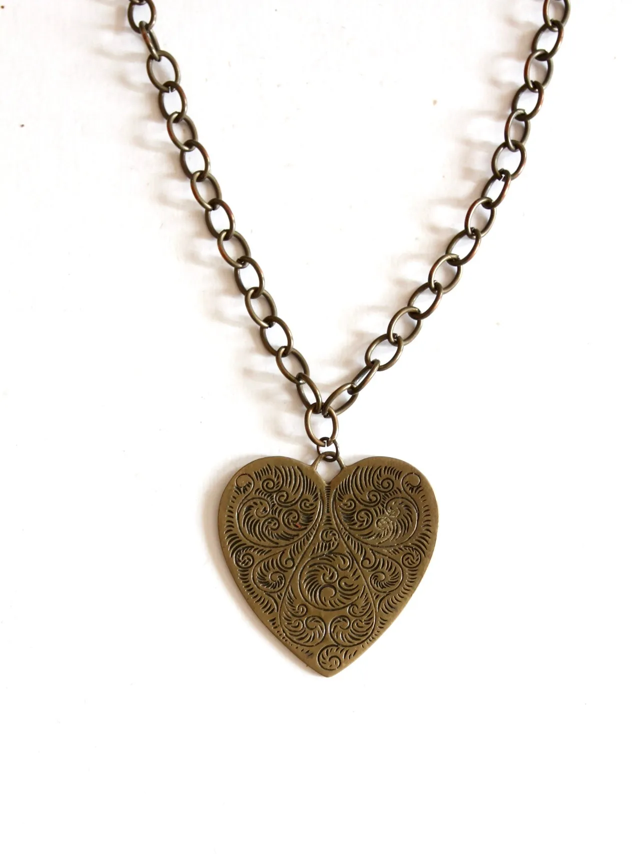 vintage heart pendant necklace