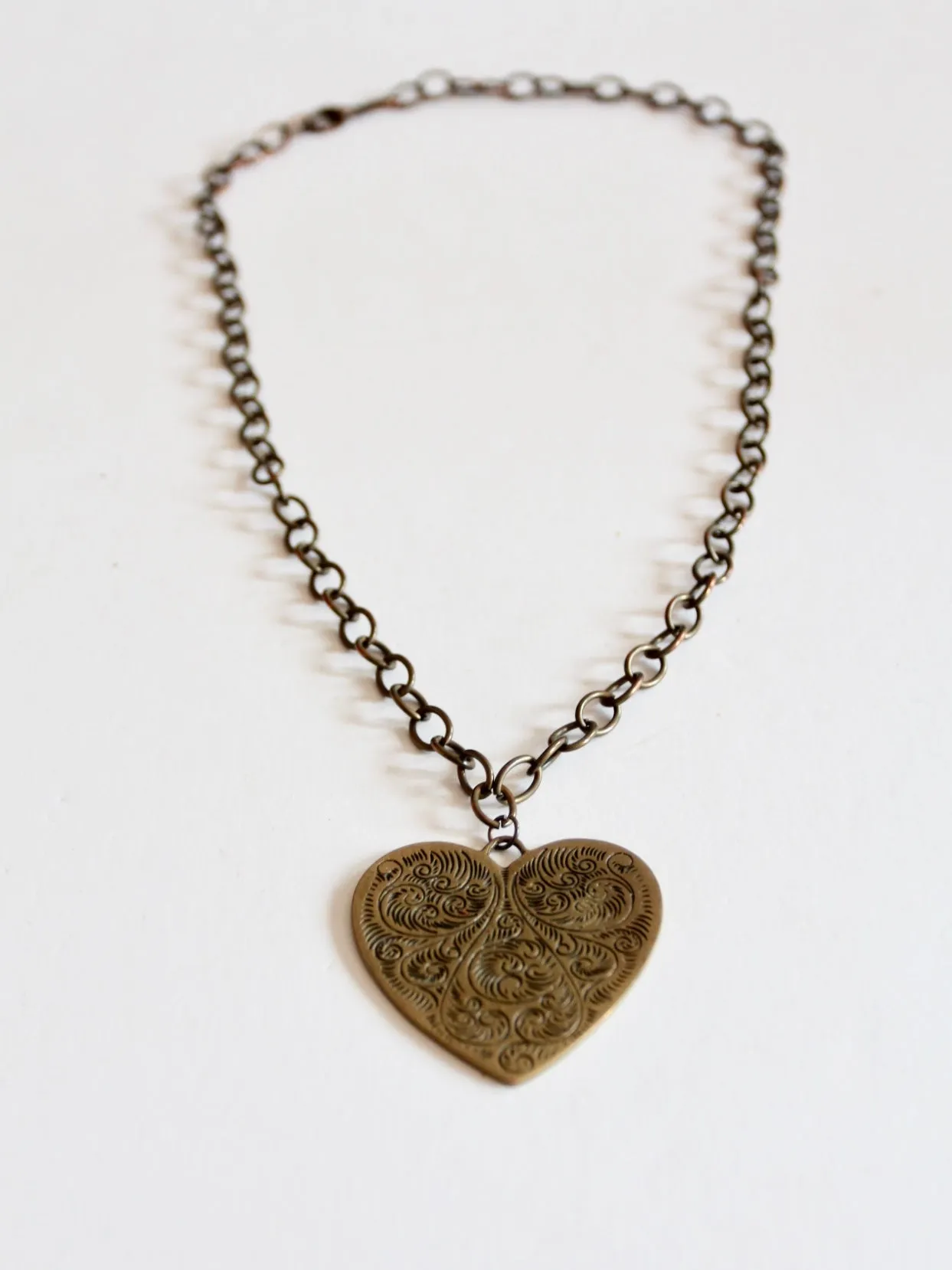 vintage heart pendant necklace