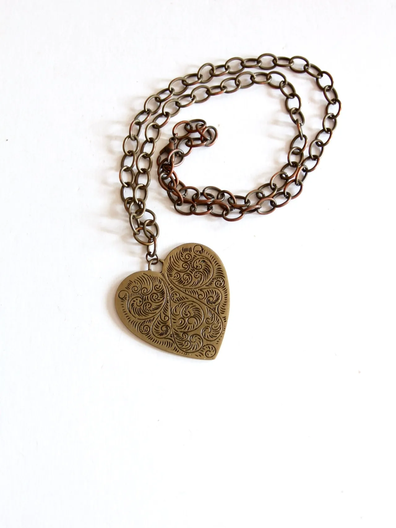 vintage heart pendant necklace