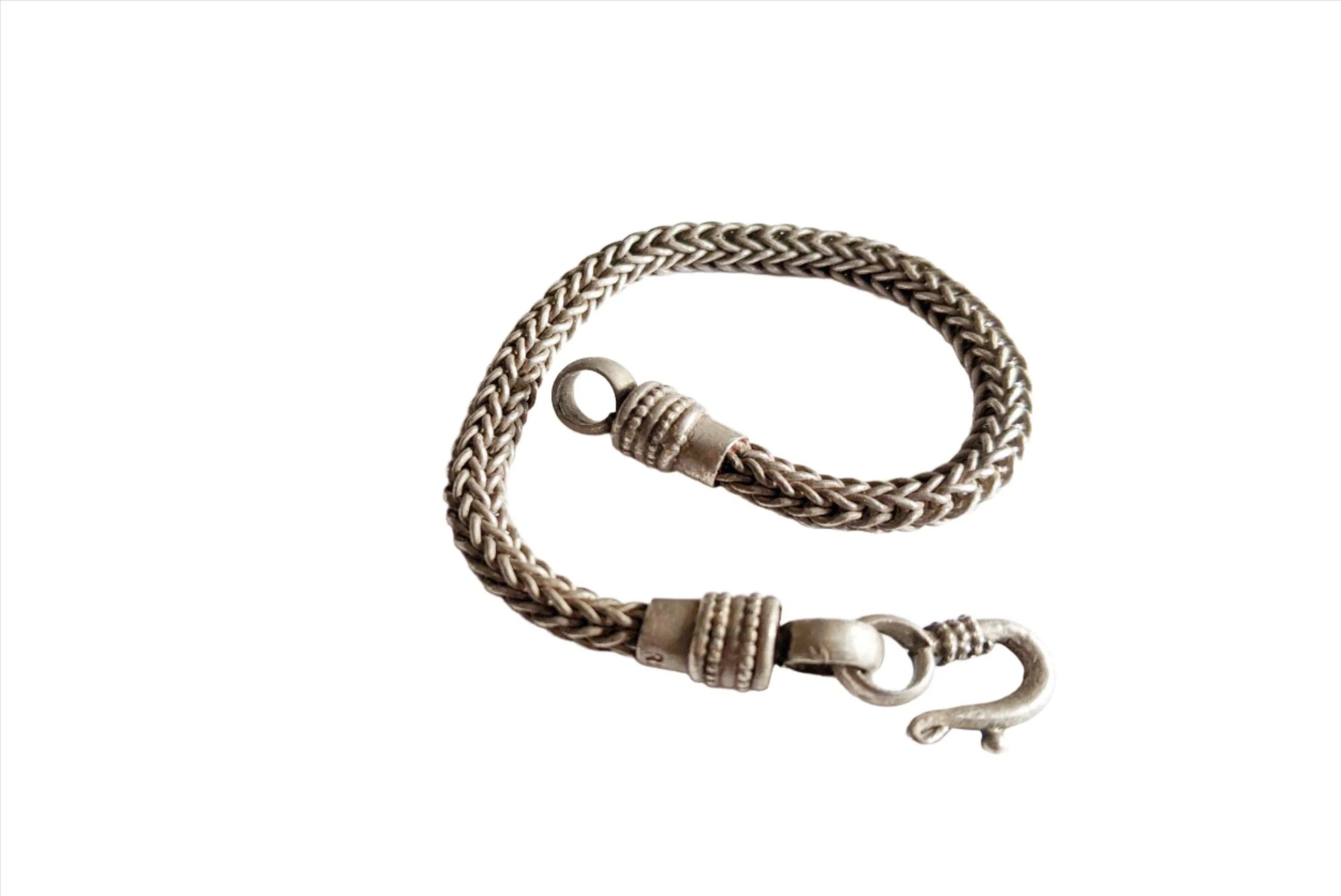 Vintage Indian Braided Silver Bracelet