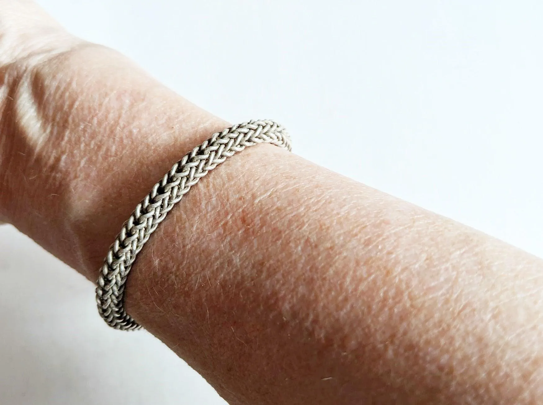 Vintage Indian Braided Silver Bracelet