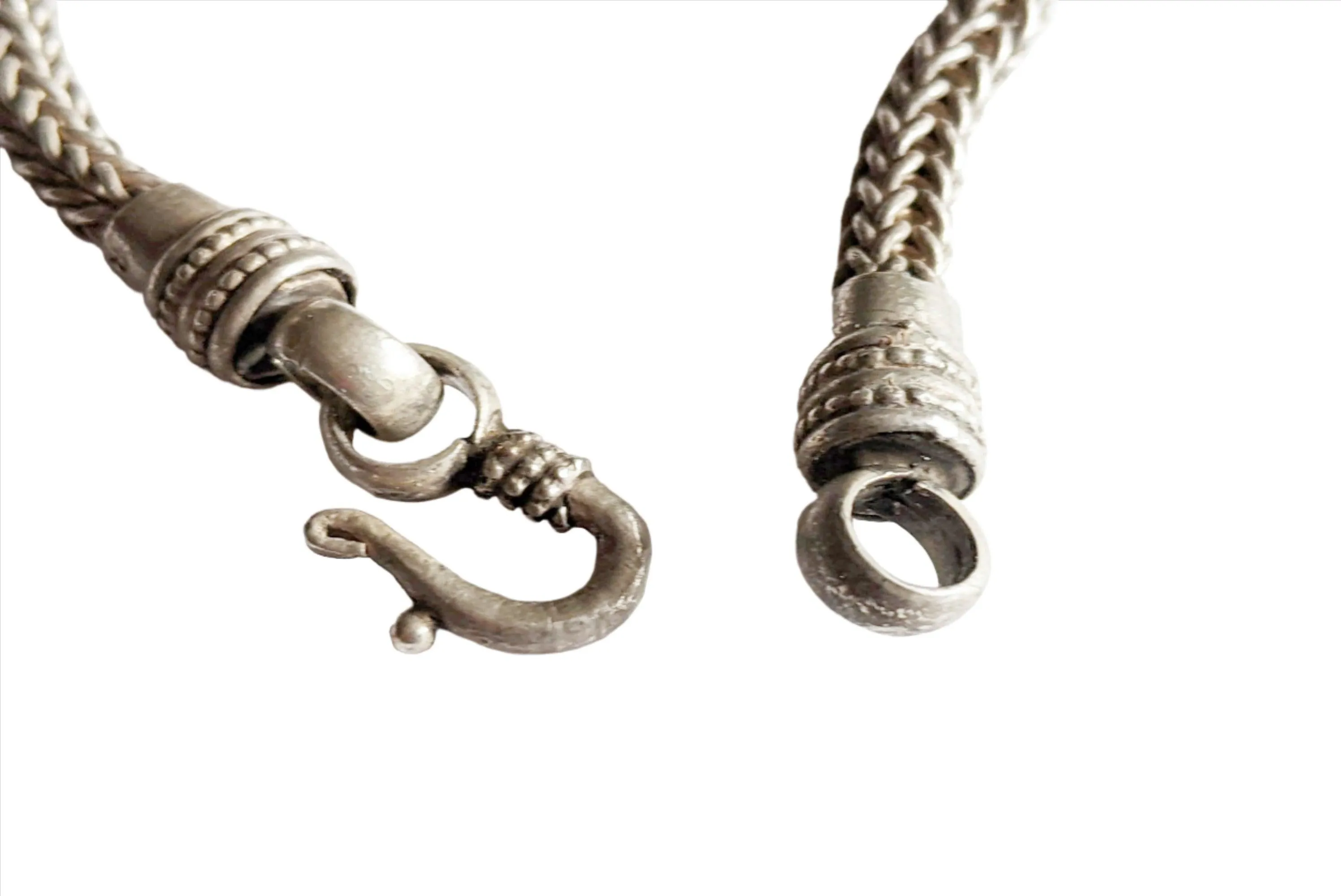 Vintage Indian Braided Silver Bracelet