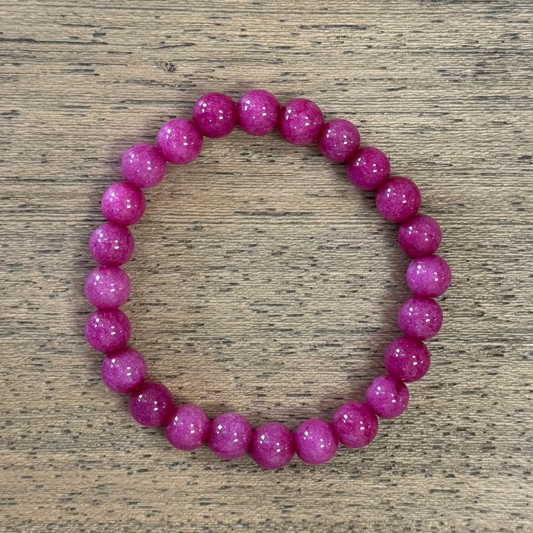 Violet Raspberry Jade 8mm Bracelet
