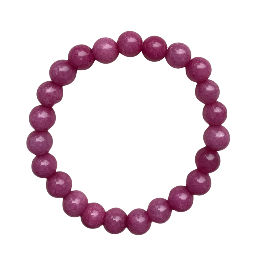 Violet Raspberry Jade 8mm Bracelet